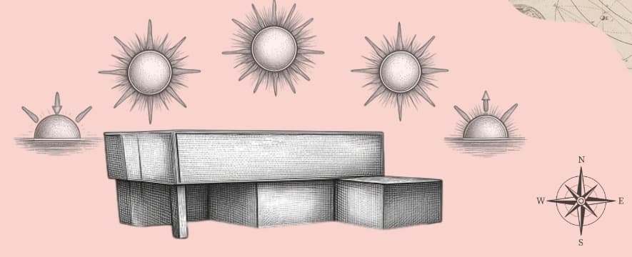 Diagrama de orientação solar e fluxo de ventilação 1